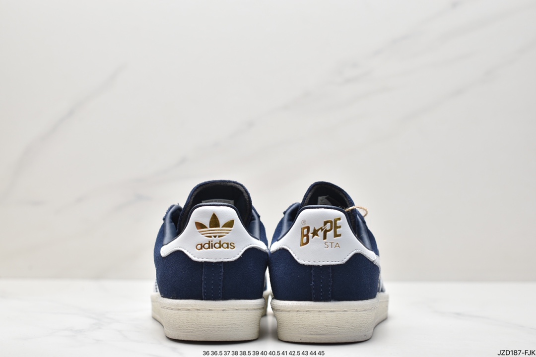 A BATHING APE x Adidas Campus 80S Navy Blue Low-top Sneakers ID4770