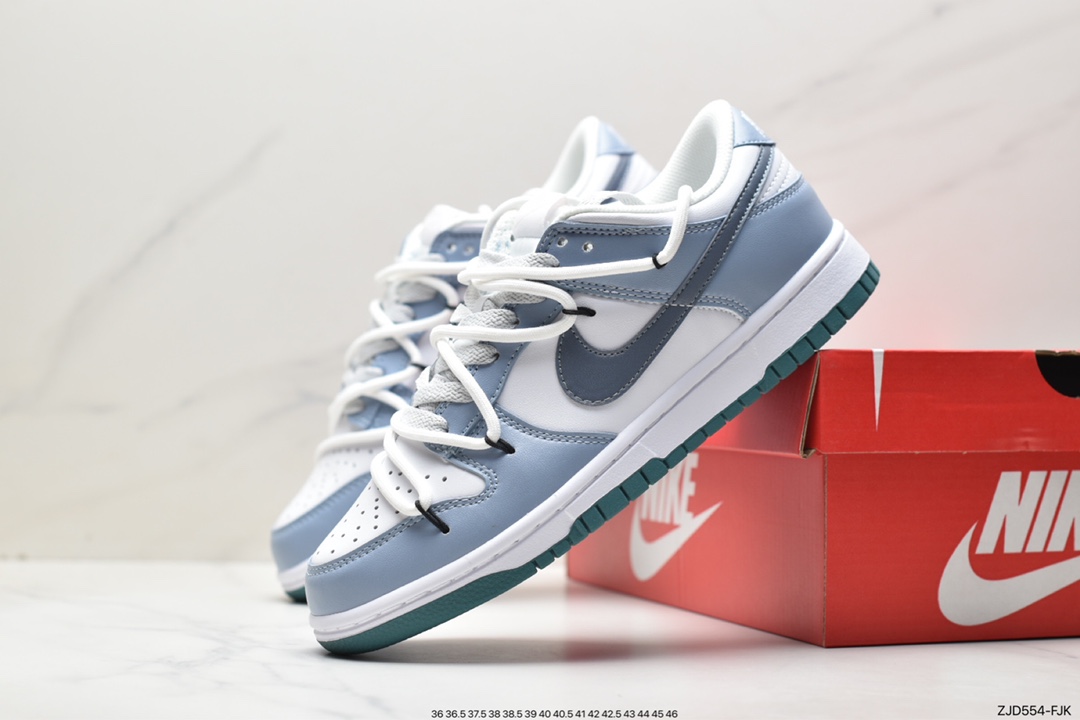 Nike SB Dunk Low Soda Gray White Blue Deconstructed Drawstring Shoelaces FD9911-101