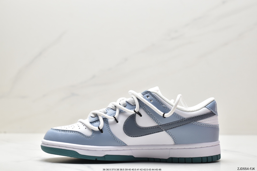 Nike SB Dunk Low Soda Gray White Blue Deconstructed Drawstring Shoelaces FD9911-101