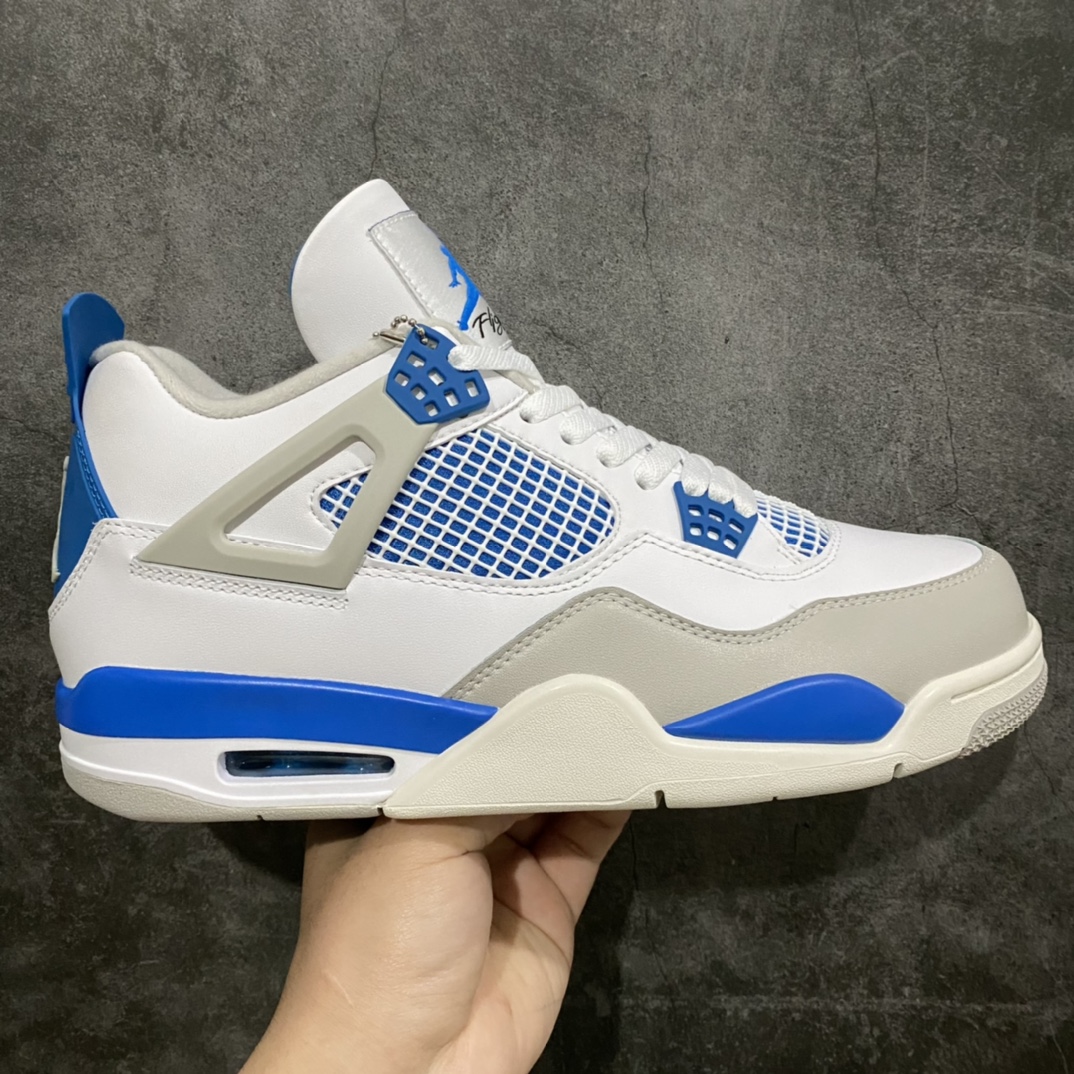 [Foreign trade version] Air Jordan 4 AJ4 white and blue Air Jordan 4 ”MILITARY BLUE” 308497-105