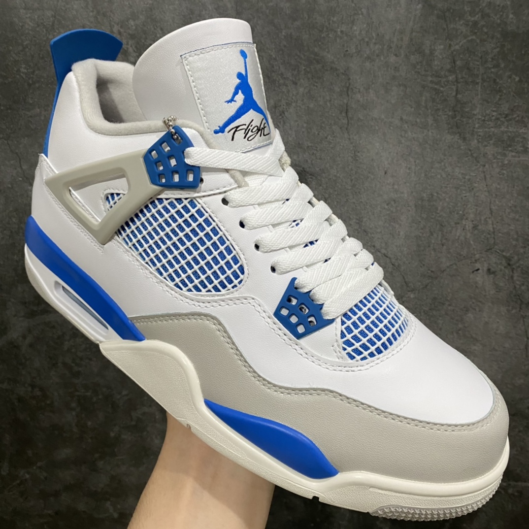 [Foreign trade version] Air Jordan 4 AJ4 white and blue Air Jordan 4 ”MILITARY BLUE” 308497-105