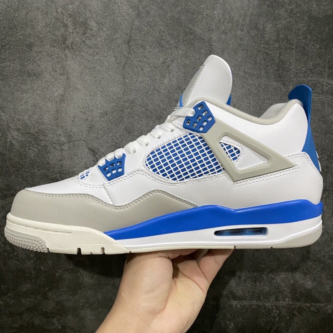 [Foreign trade version] Air Jordan 4 AJ4 white and blue Air Jordan 4 ”MILITARY BLUE” 308497-105