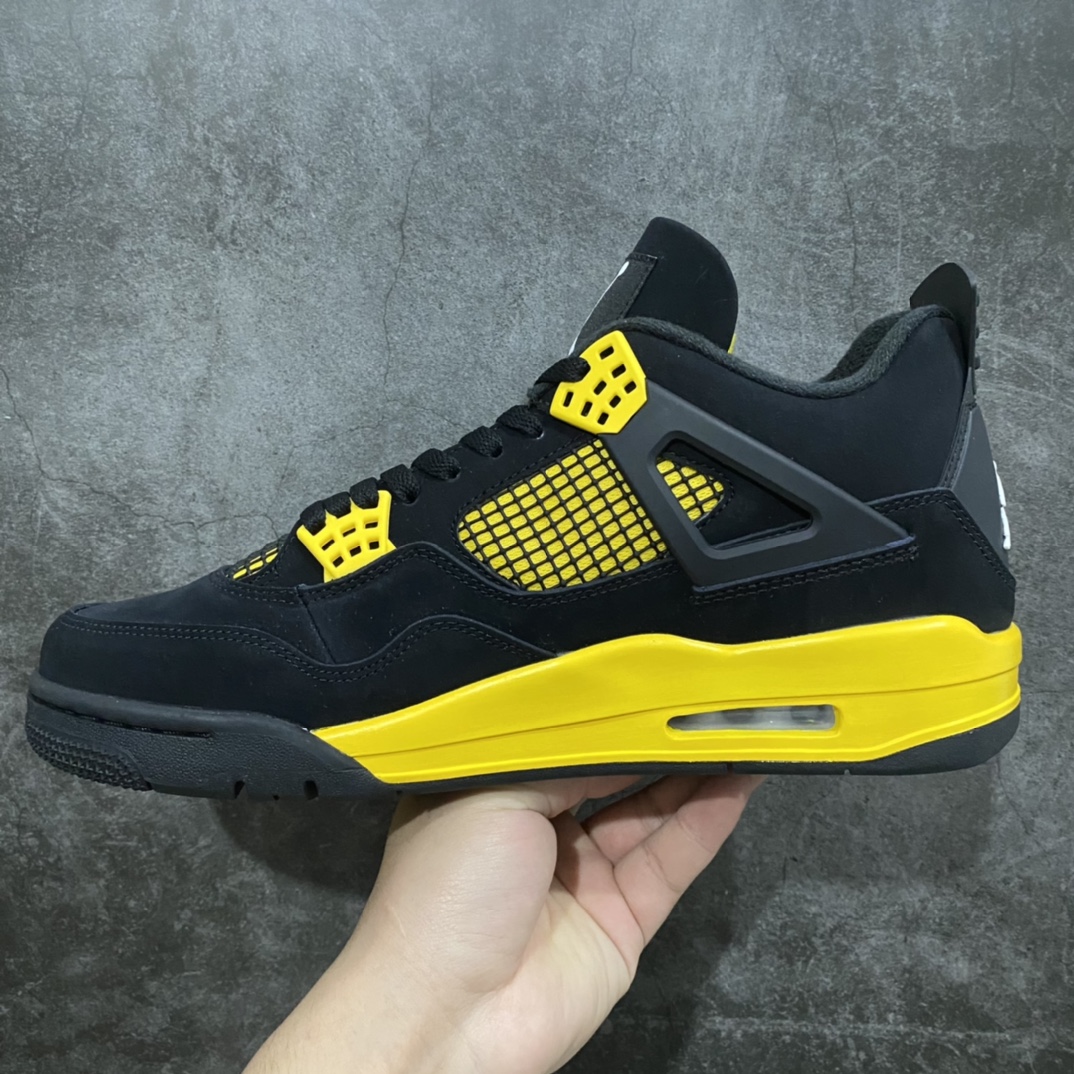 [Dongguan-made cut-out version] Air Jordan AJ4 Retro Black and Yellow Thunder God DH6927-017