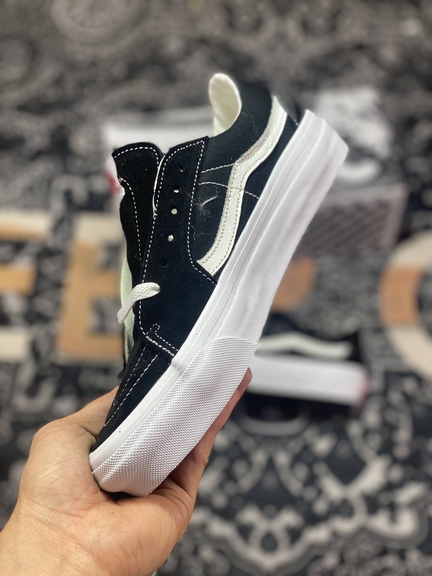 Vans Vault OG Sk8-Low black and white Vans official skateboard shoes