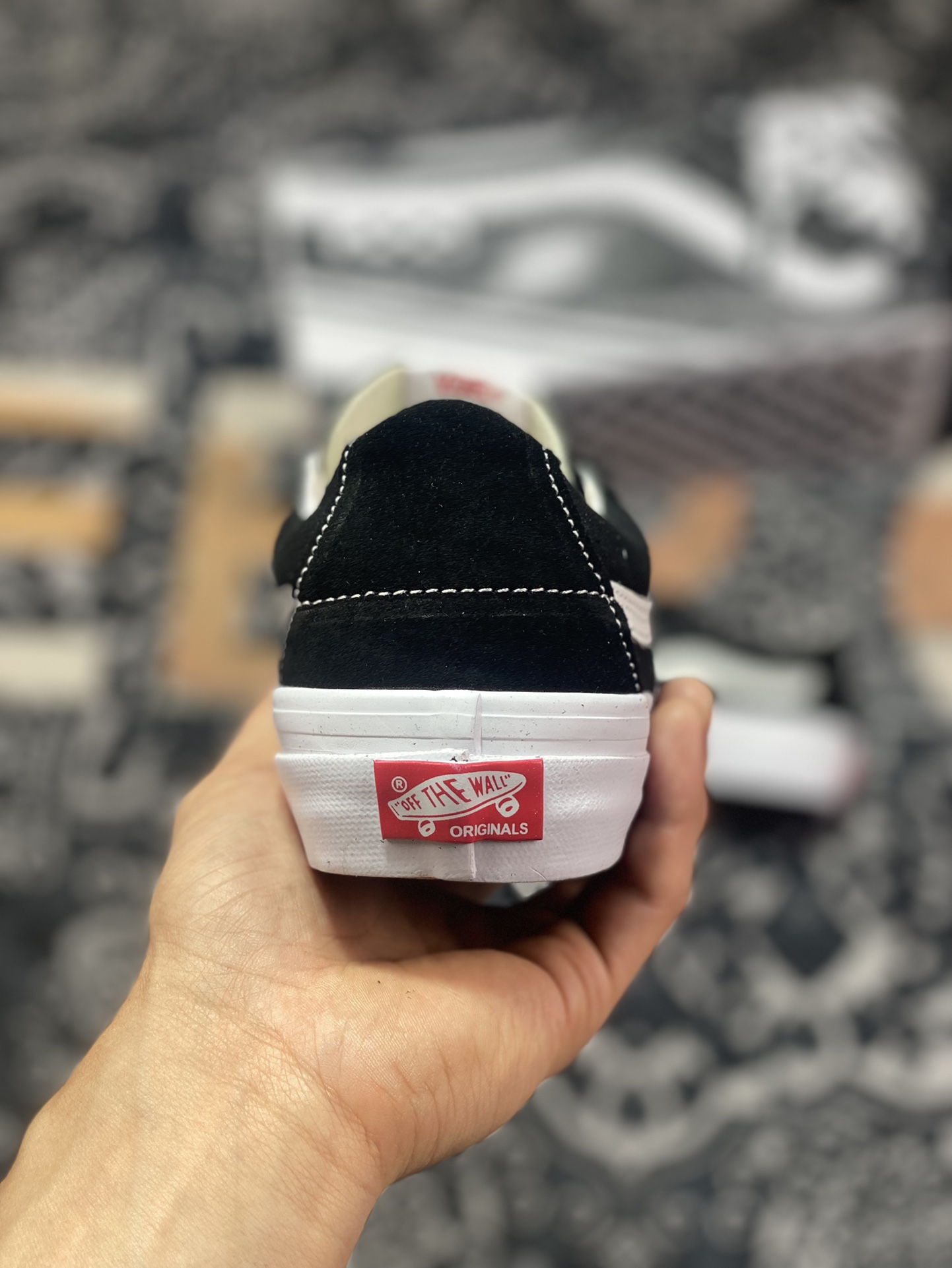 Vans Vault OG Sk8-Low black and white Vans official skateboard shoes