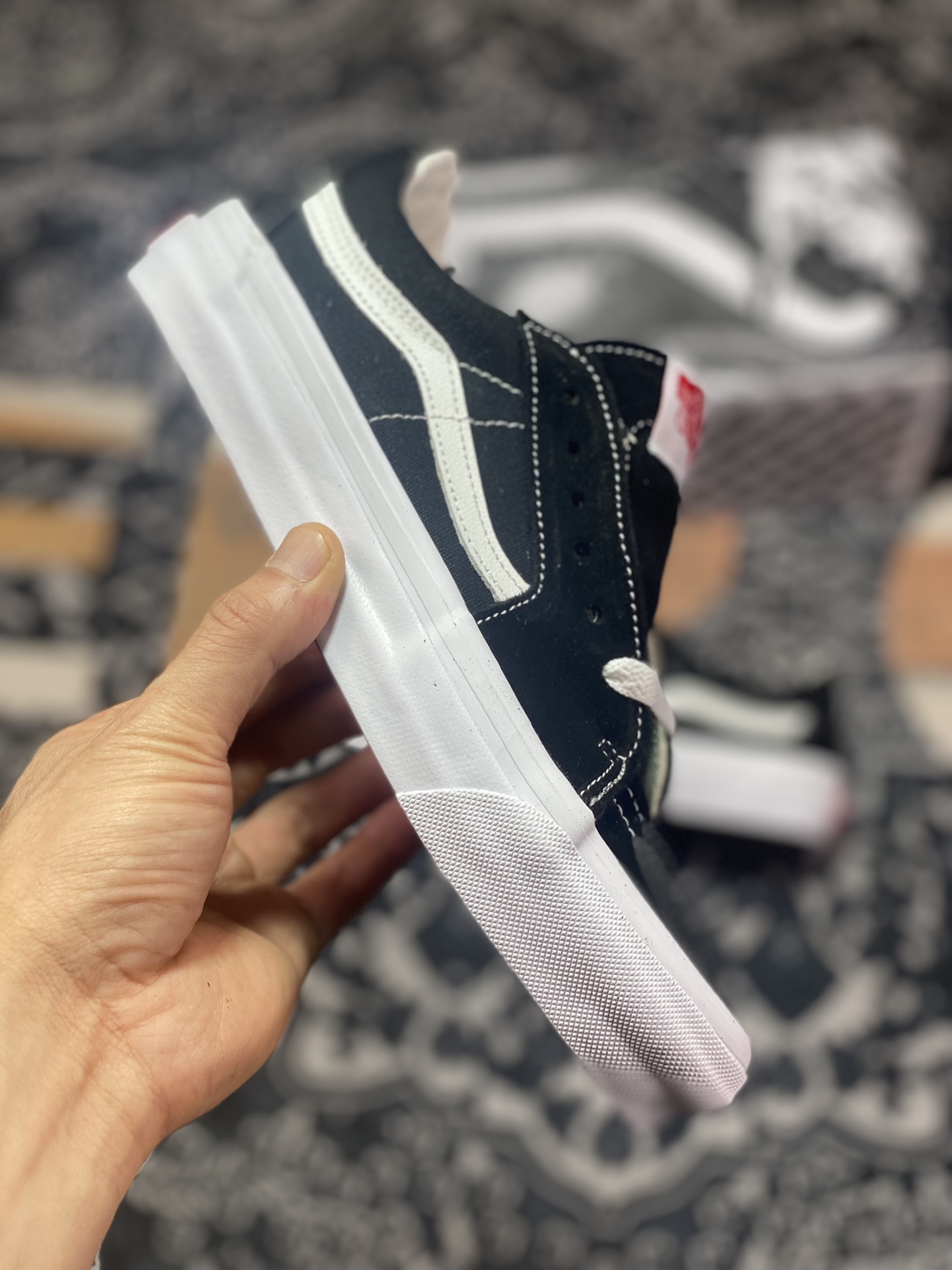 Vans Vault OG Sk8-Low black and white Vans official skateboard shoes