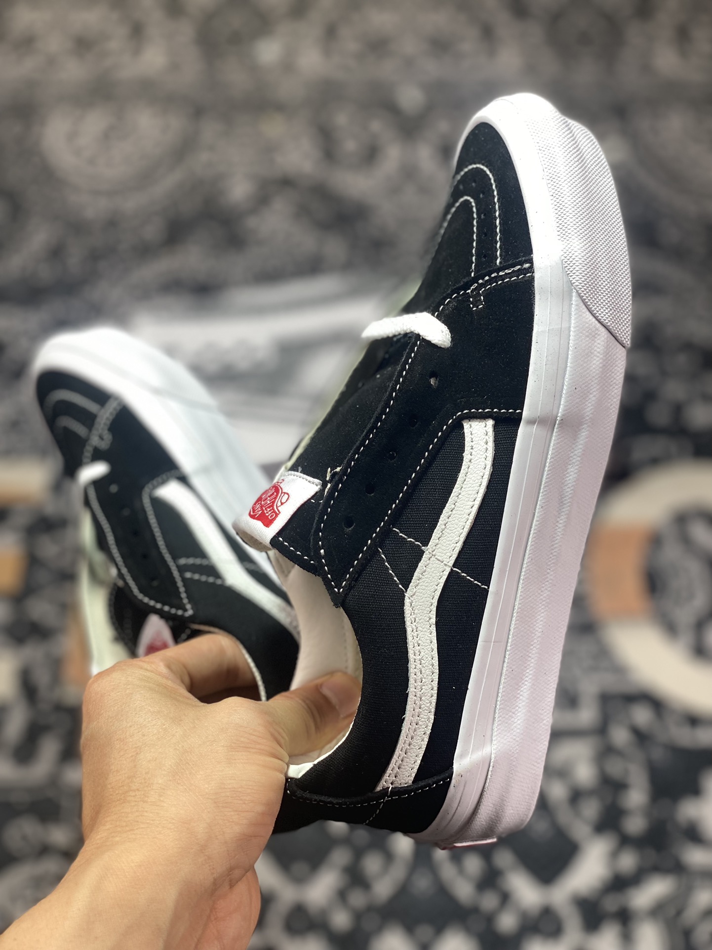 Vans Vault OG Sk8-Low black and white Vans official skateboard shoes