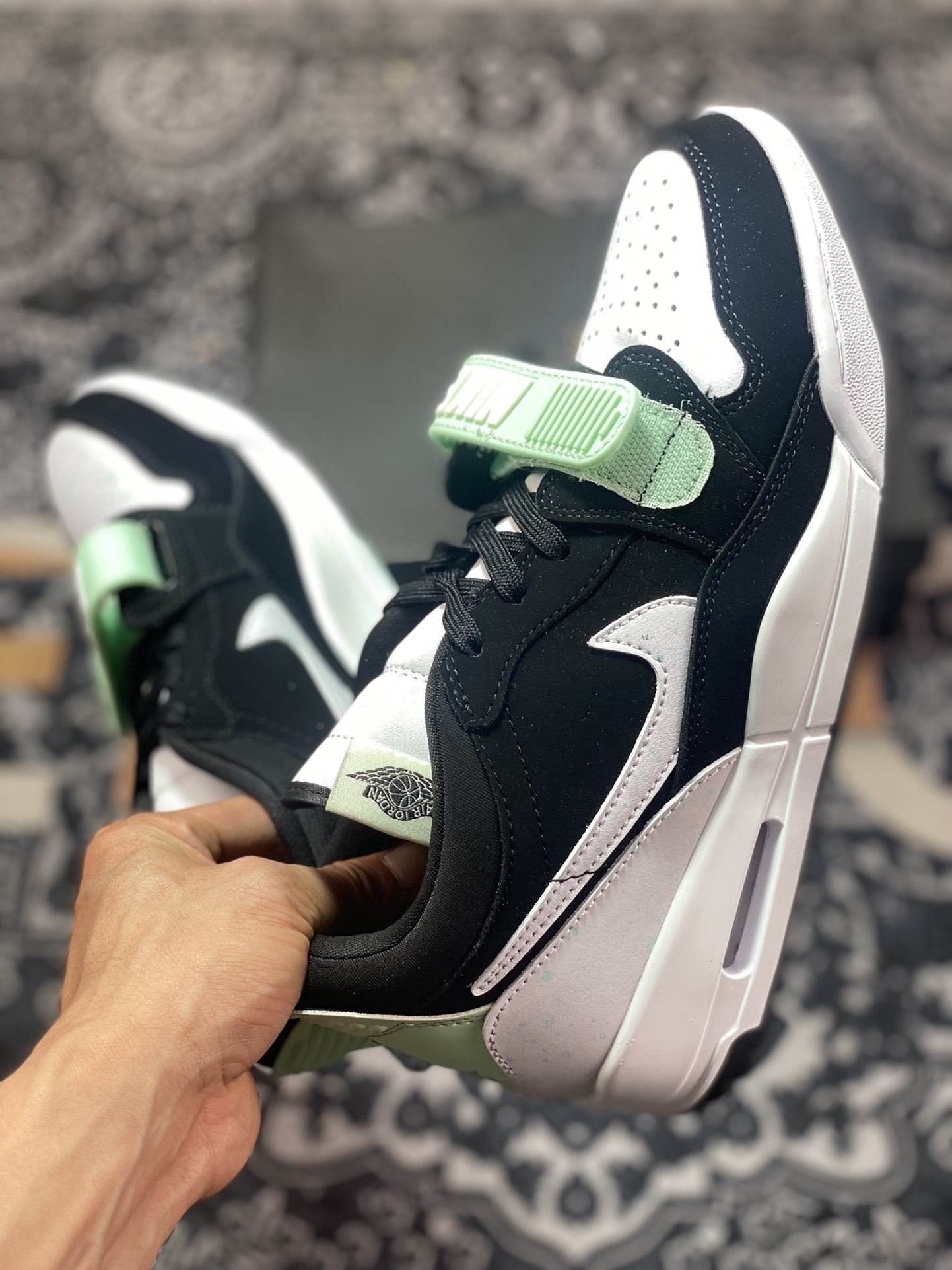 Nike Air Jordan Legacy 312 Low”Black White Teal Tint”乔丹篮球鞋“夜光泼墨荧光熊猫”CJ5500-013