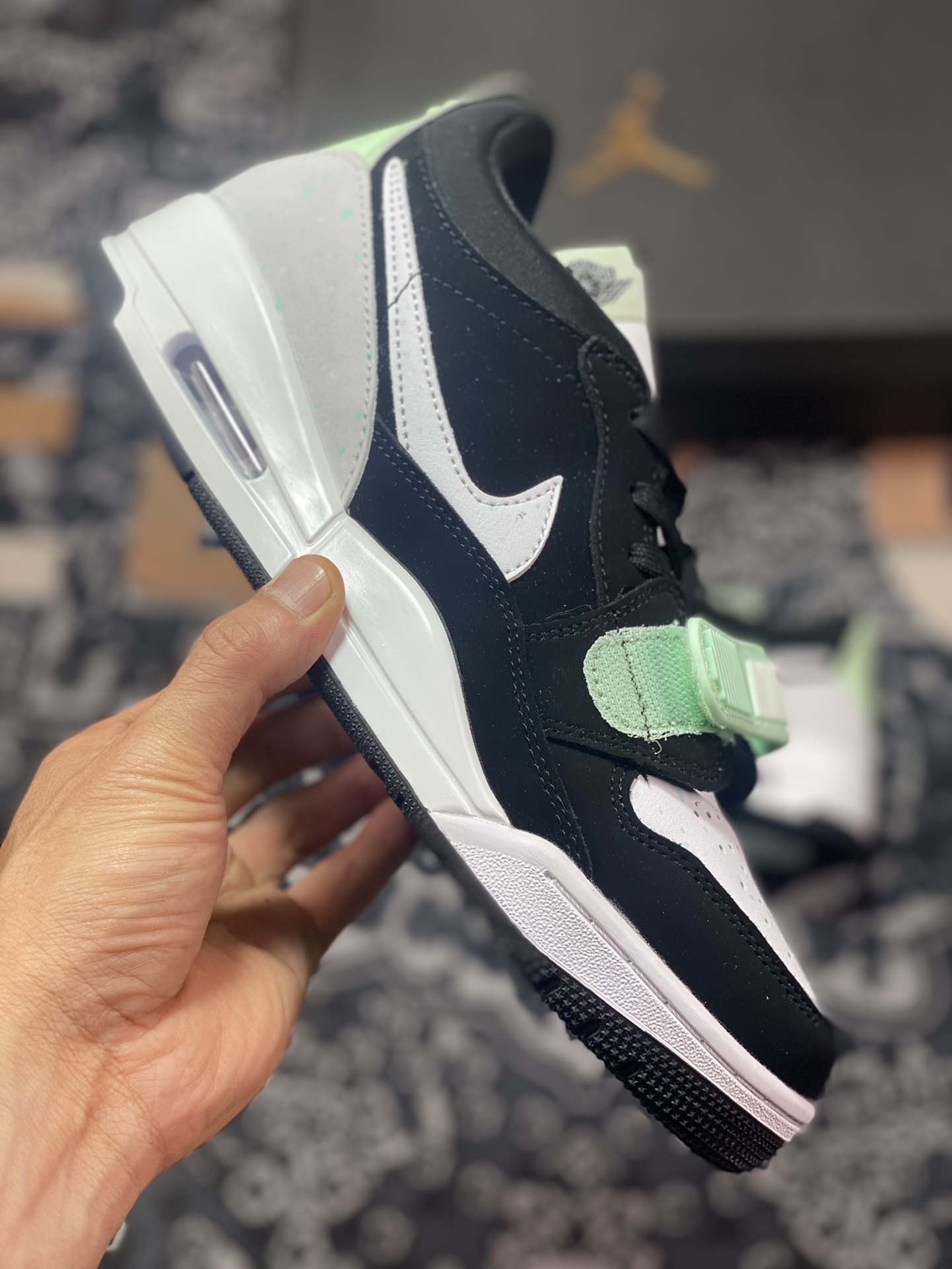 Nike Air Jordan Legacy 312 Low”Black White Teal Tint”乔丹篮球鞋“夜光泼墨荧光熊猫”CJ5500-013