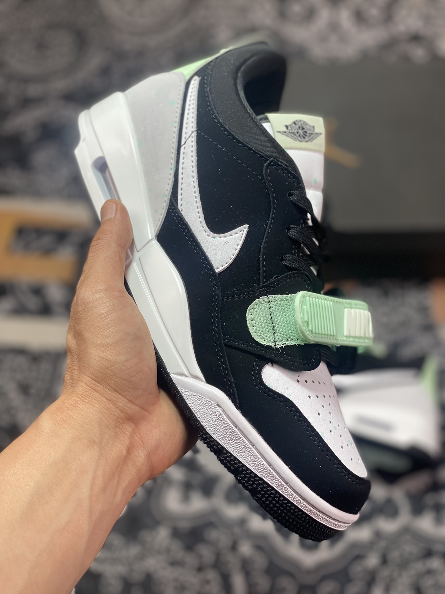 Nike Air Jordan Legacy 312 Low”Black White Teal Tint”乔丹篮球鞋“夜光泼墨荧光熊猫”CJ5500-013