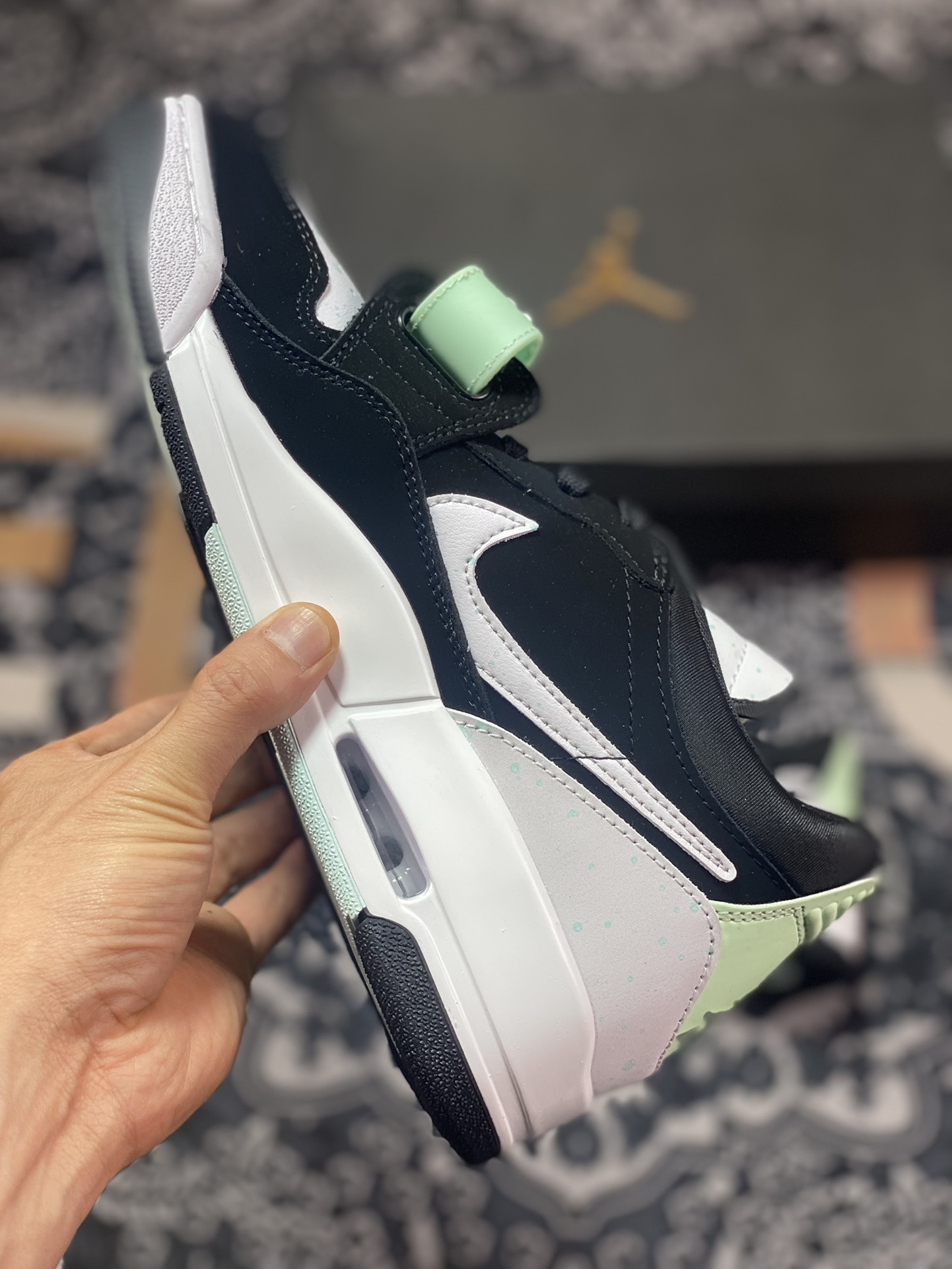 Nike Air Jordan Legacy 312 Low”Black White Teal Tint”乔丹篮球鞋“夜光泼墨荧光熊猫”CJ5500-013