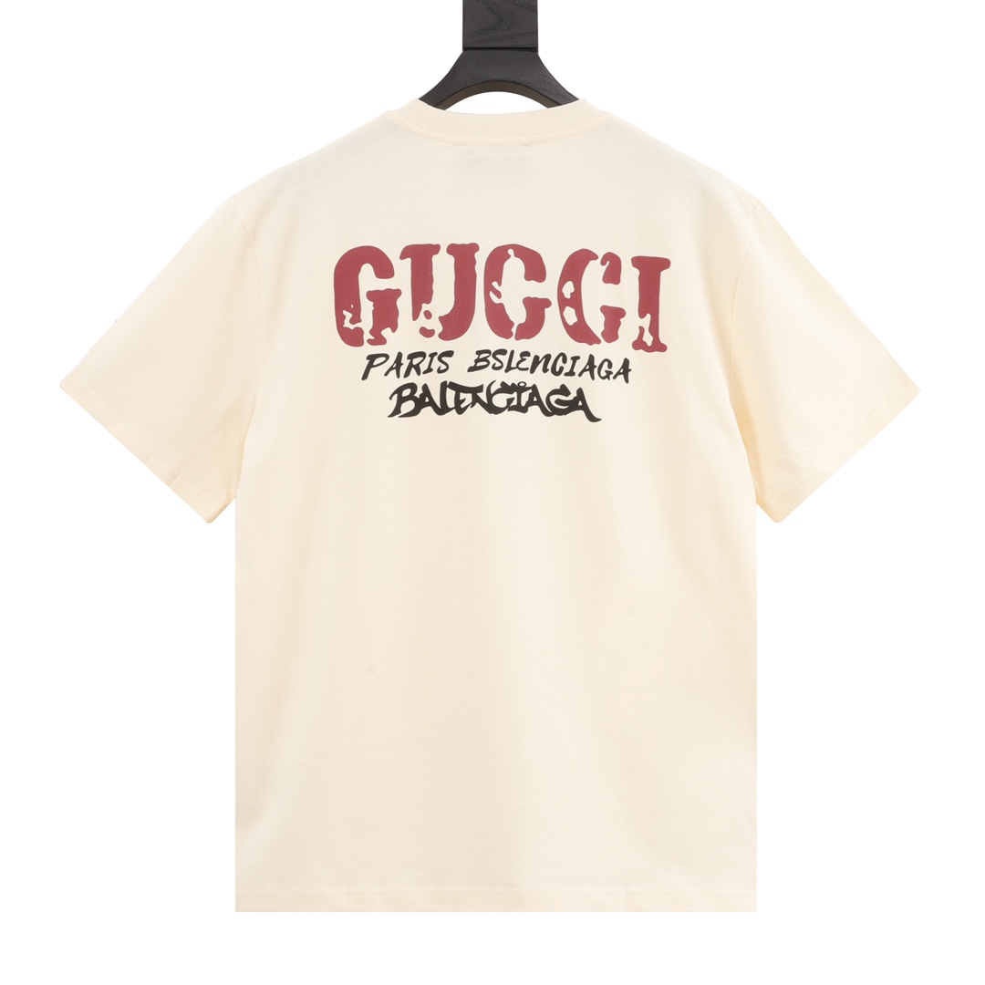 170 Gucci & Balenciaga 联名款字母印花短袖