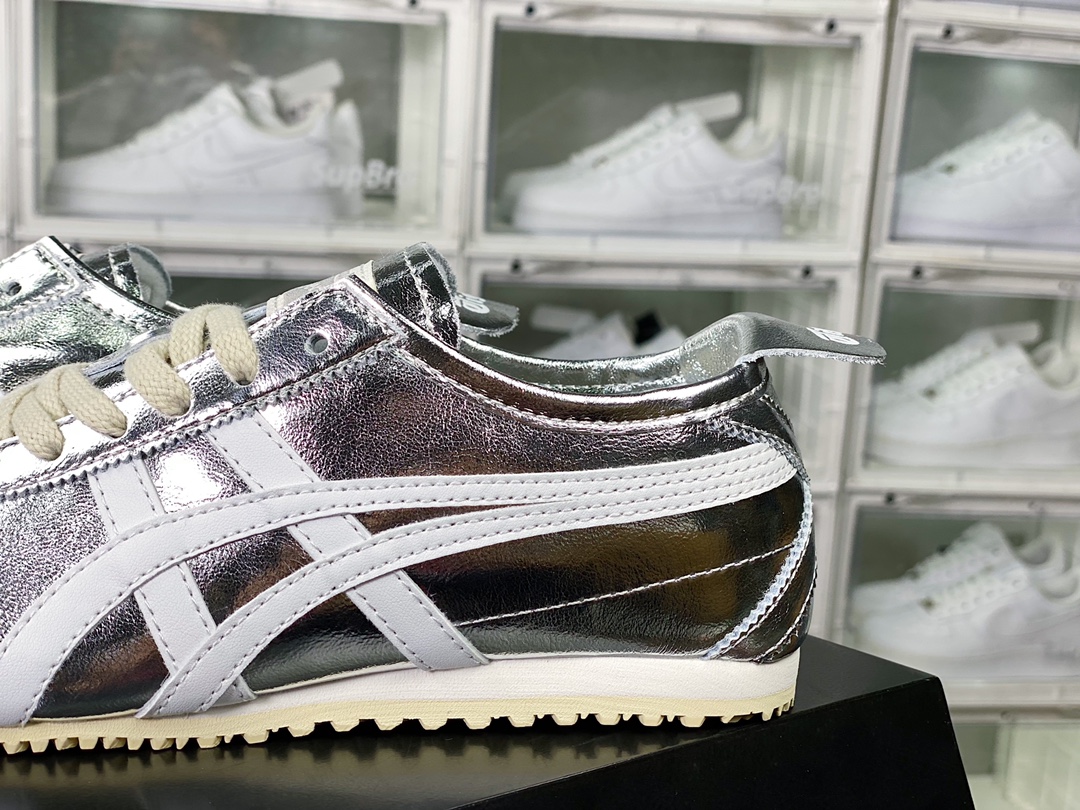 鬼塚虎/Onitsuka Tiger Mexico 66经典墨西哥系列低帮慢跑鞋“皮革锡箔银白”THL7C2-9399