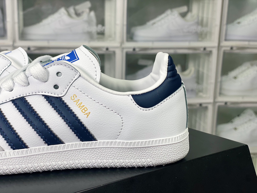 Adidas Originals Samba OG Samba Series Gentleman Dexter Football Shoes ”Leather White Gray Navy Blue” GW3158