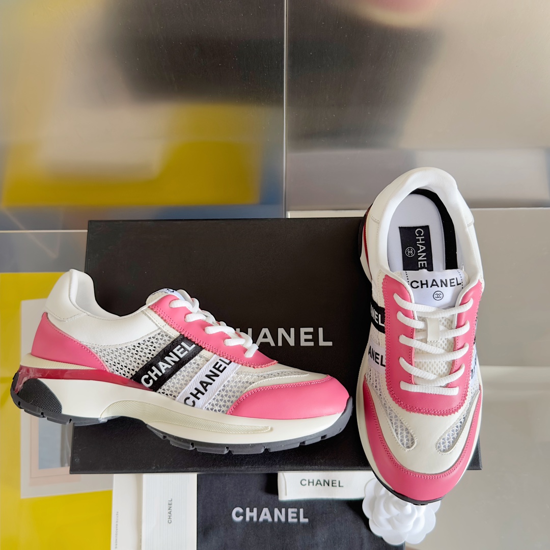 Chanel Chanel香奈儿23C 早春度假系列 小香 金属 网面 休闲 运动鞋 金 银角大王