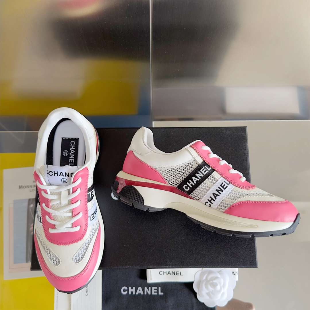 Chanel Chanel香奈儿23C 早春度假系列 小香 金属 网面 休闲 运动鞋 金 银角大王