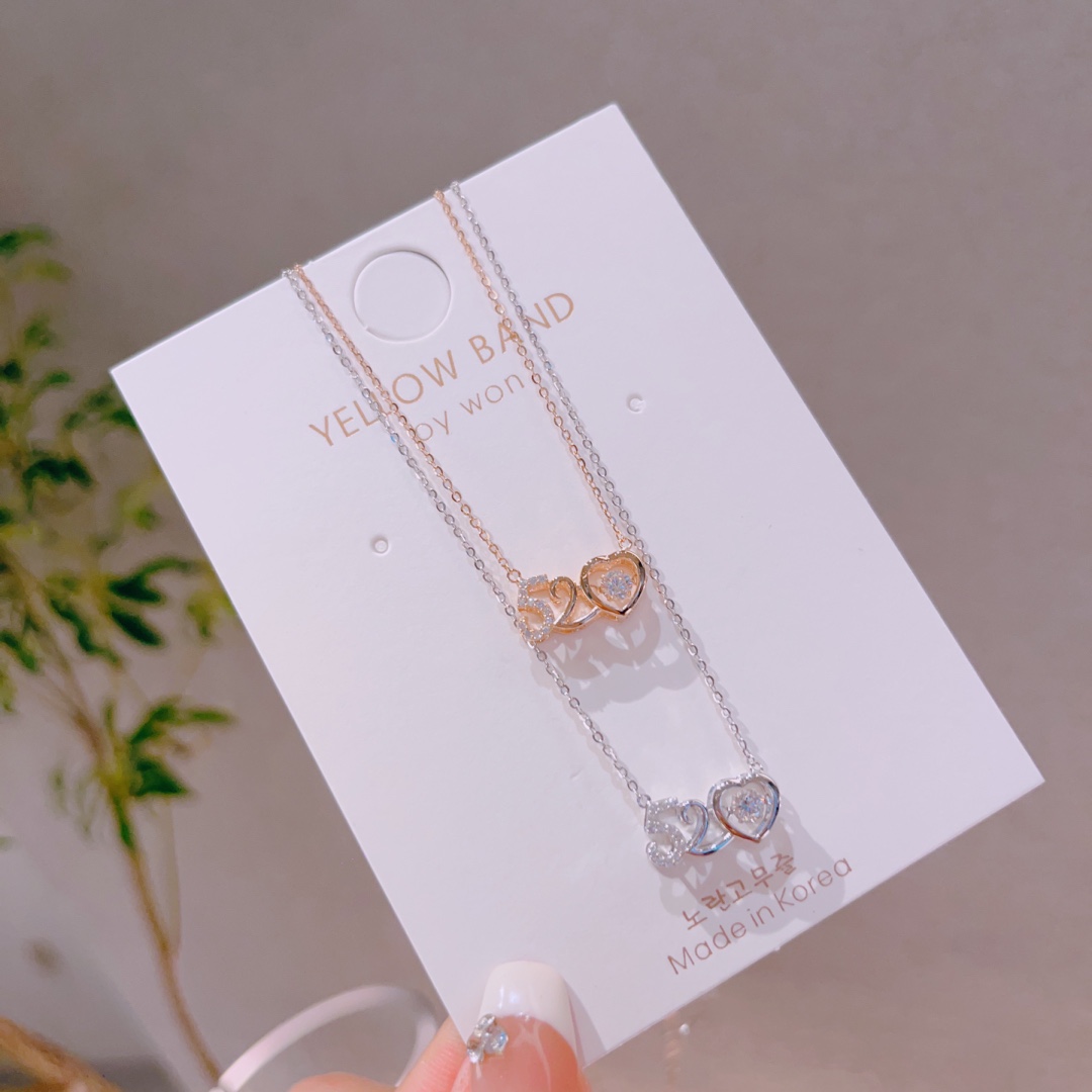 韓国風ファインシルバーネックレスゴールド 春節