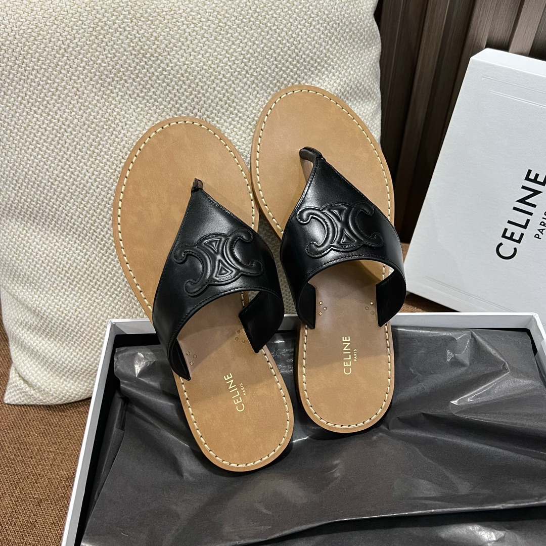 Celine Shoes Flip Flops Slippers Buy First Copy Replica
 Sewing Cowhide Genuine Leather