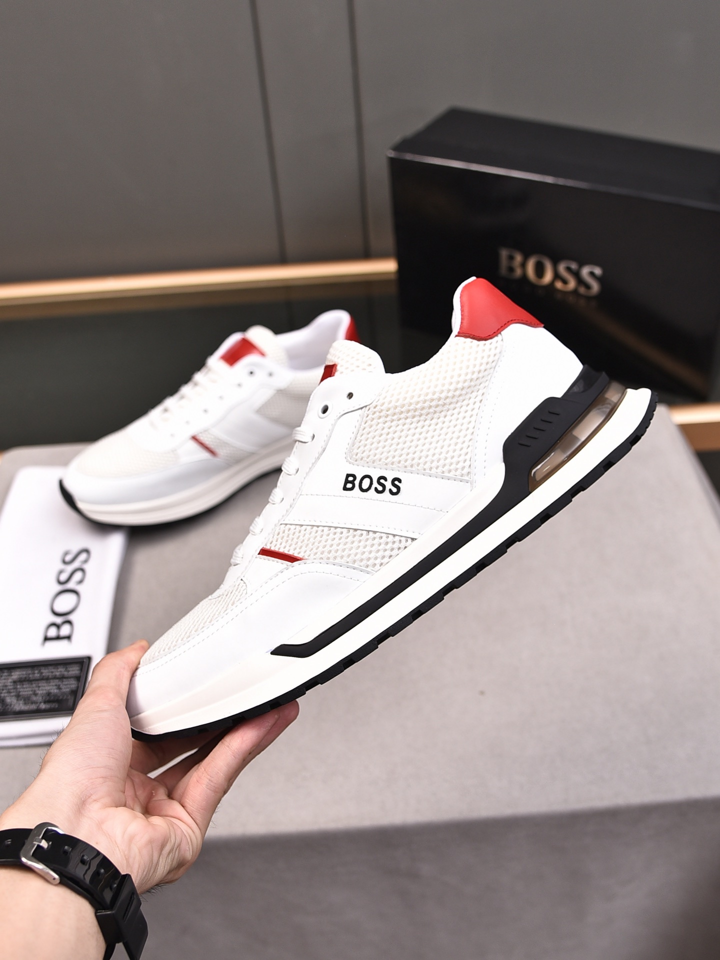 PP220 [BOSS] modelos explosivos cara con piel de vaca importada hechizo de malla transpirable combin