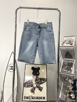Fendi Clothing Jeans Shorts Blue Yellow Embroidery Fashion Casual