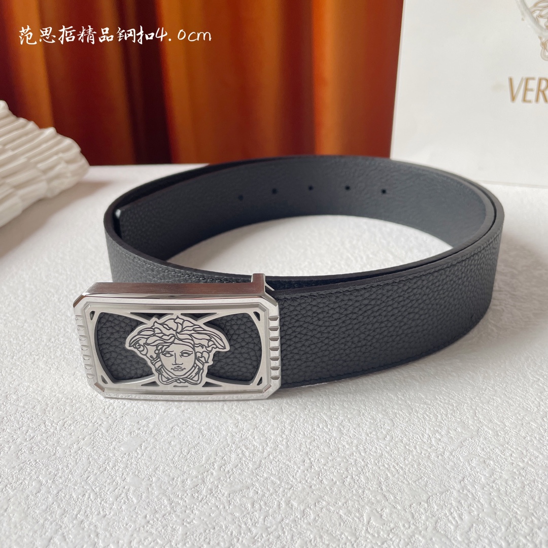范思哲精品内穿扣选用压花荔枝纹小牛皮