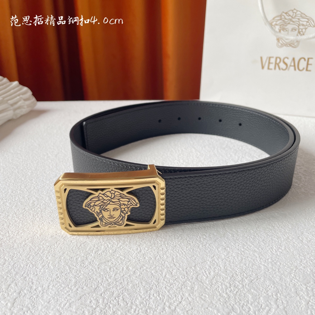 范思哲精品内穿扣选用压花荔枝纹小牛皮