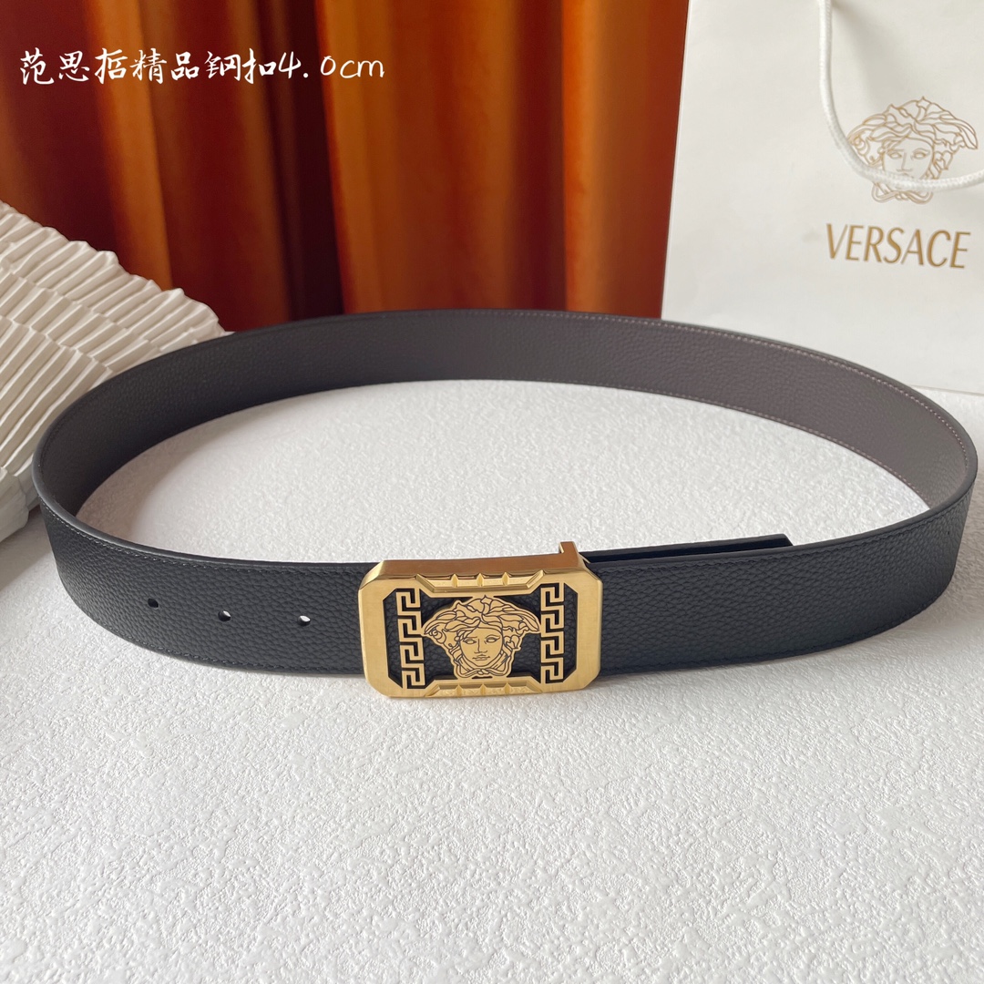 范思哲精品内穿扣选用压花荔枝纹小牛皮
