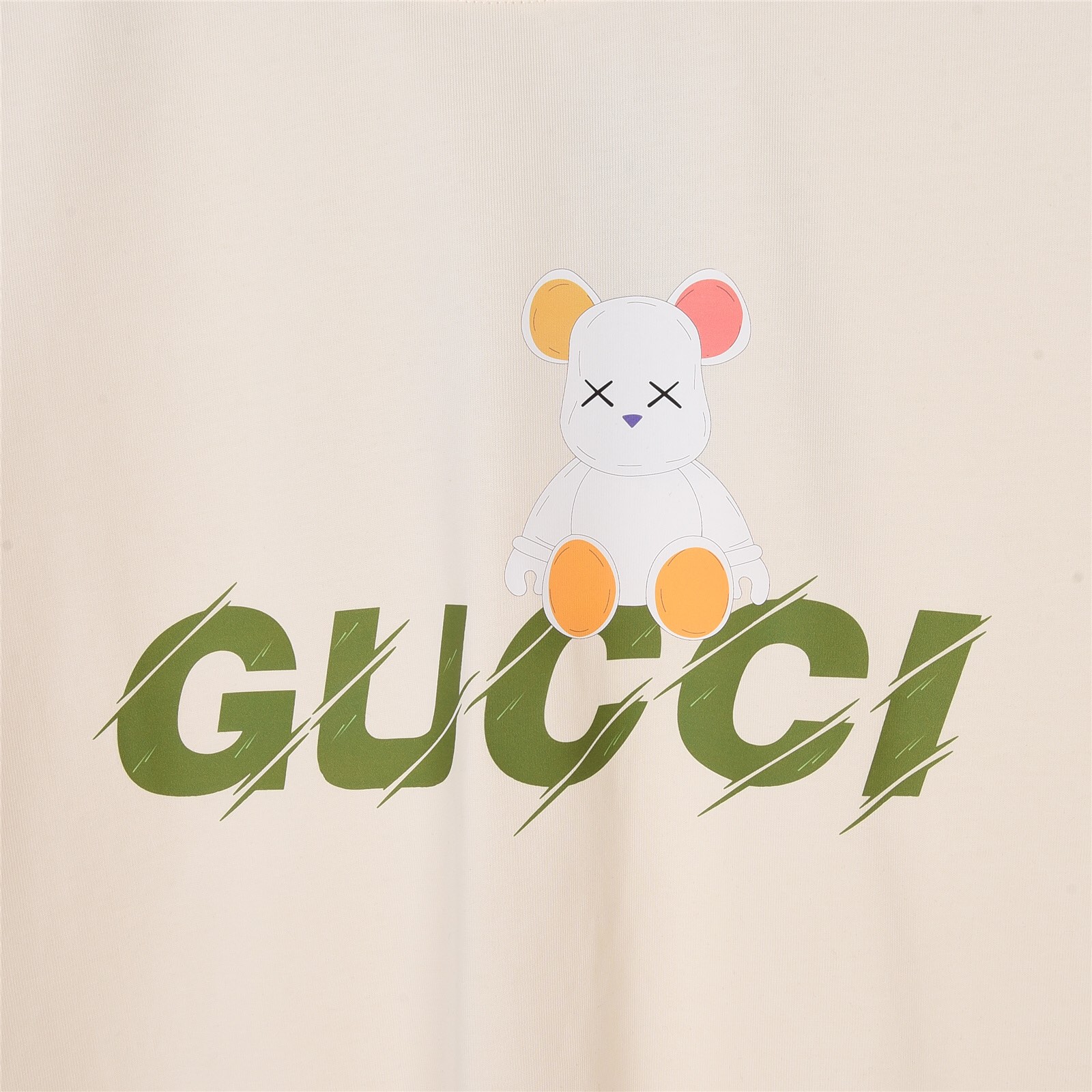 160 GUCCI 古驰23SS夏季新款绿色字母logo卡哇伊小熊印花短袖