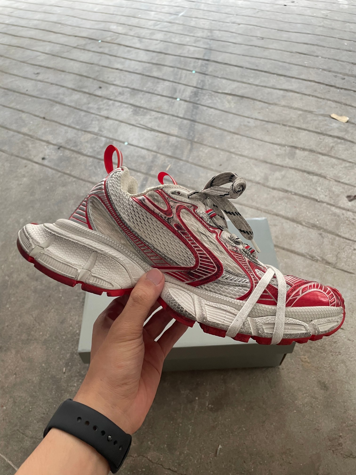 Balenciaga Scarpe Sneaker Replica economica
 Rosso Bianco Pantaloni da tuta