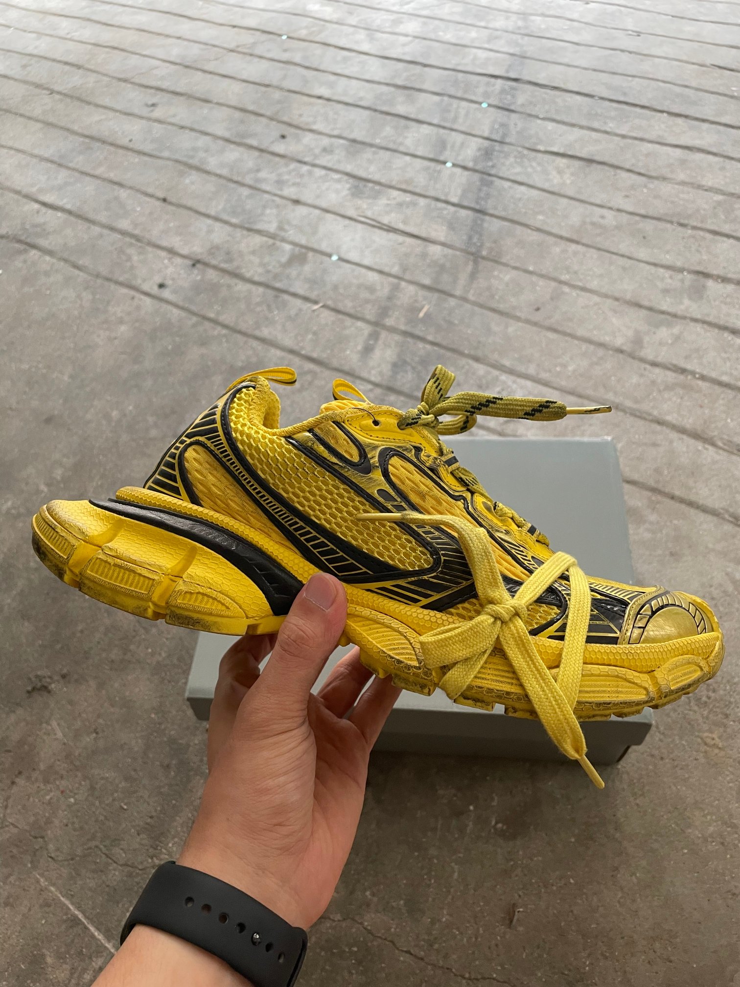 Balenciaga Scarpe Sneaker Nero Giallo Pantaloni da tuta