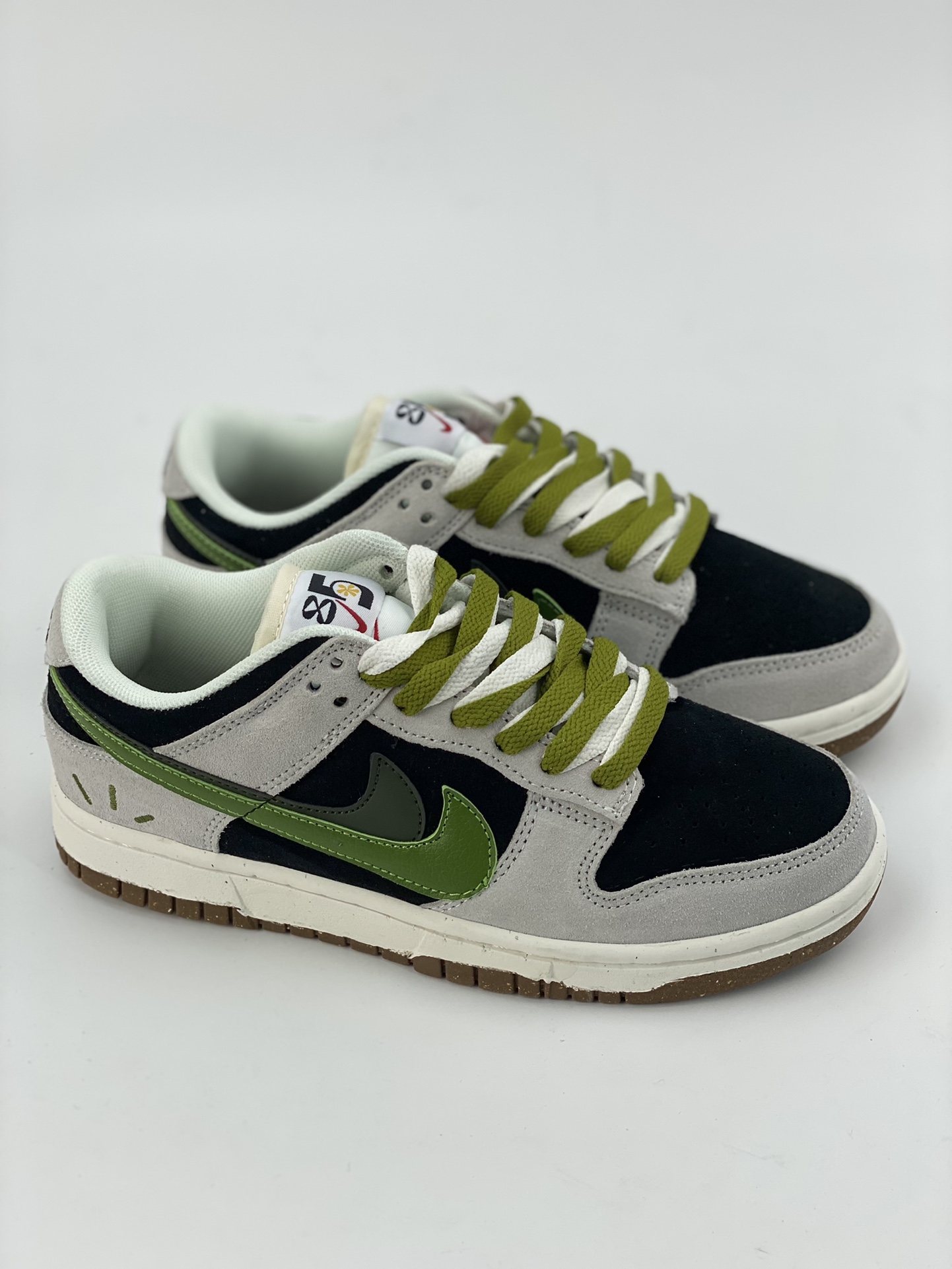 NIKE SB Dunk Low black gray green double hook DO9457-100