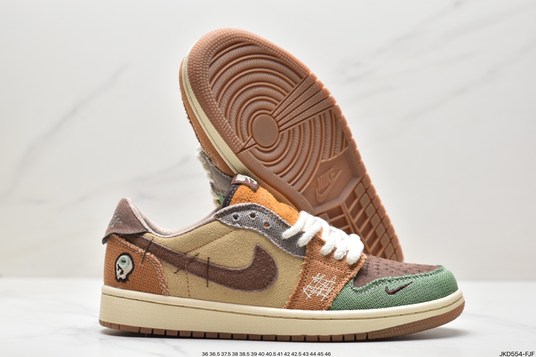 Zion Williamson x Air Jordan 1 Low OG”Voodoo”AJ1乔丹一代篮球鞋“棕色拼接锡安娃娃”DZ7292-200