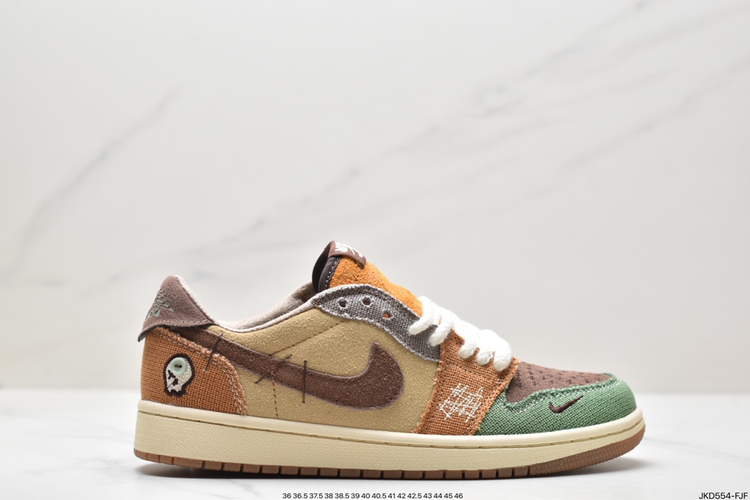 Zion Williamson x Air Jordan 1 Low OG”Voodoo”AJ1乔丹一代篮球鞋“棕色拼接锡安娃娃”DZ7292-200