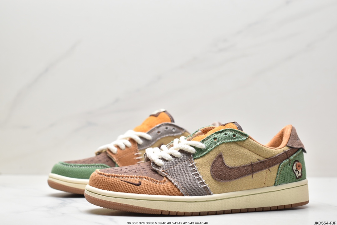 Zion Williamson x Air Jordan 1 Low OG”Voodoo”AJ1乔丹一代篮球鞋“棕色拼接锡安娃娃”DZ7292-200