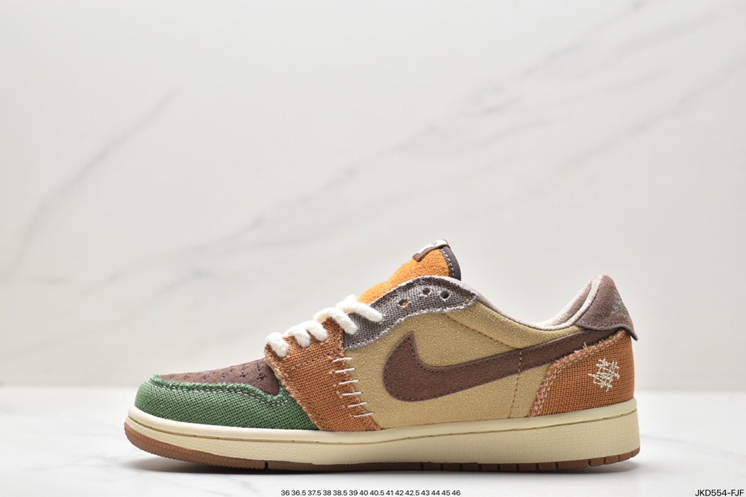 Zion Williamson x Air Jordan 1 Low OG”Voodoo”AJ1乔丹一代篮球鞋“棕色拼接锡安娃娃”DZ7292-200