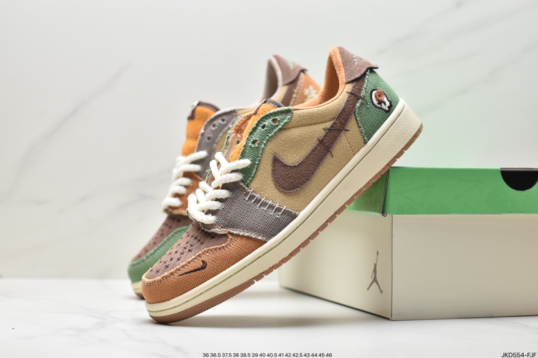 Zion Williamson x Air Jordan 1 Low OG”Voodoo”AJ1乔丹一代篮球鞋“棕色拼接锡安娃娃”DZ7292-200