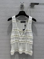 Louis Vuitton Clothing Tank Top White Knitting Spring/Summer Collection Chains