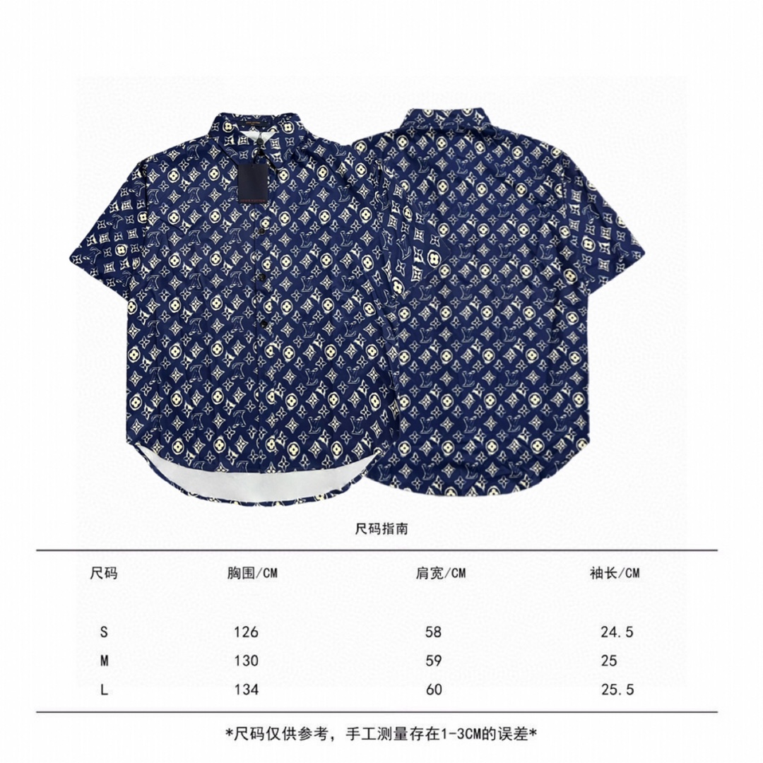 180  Louis Vuitton/路易威登限定款满印休闲短袖衬衫