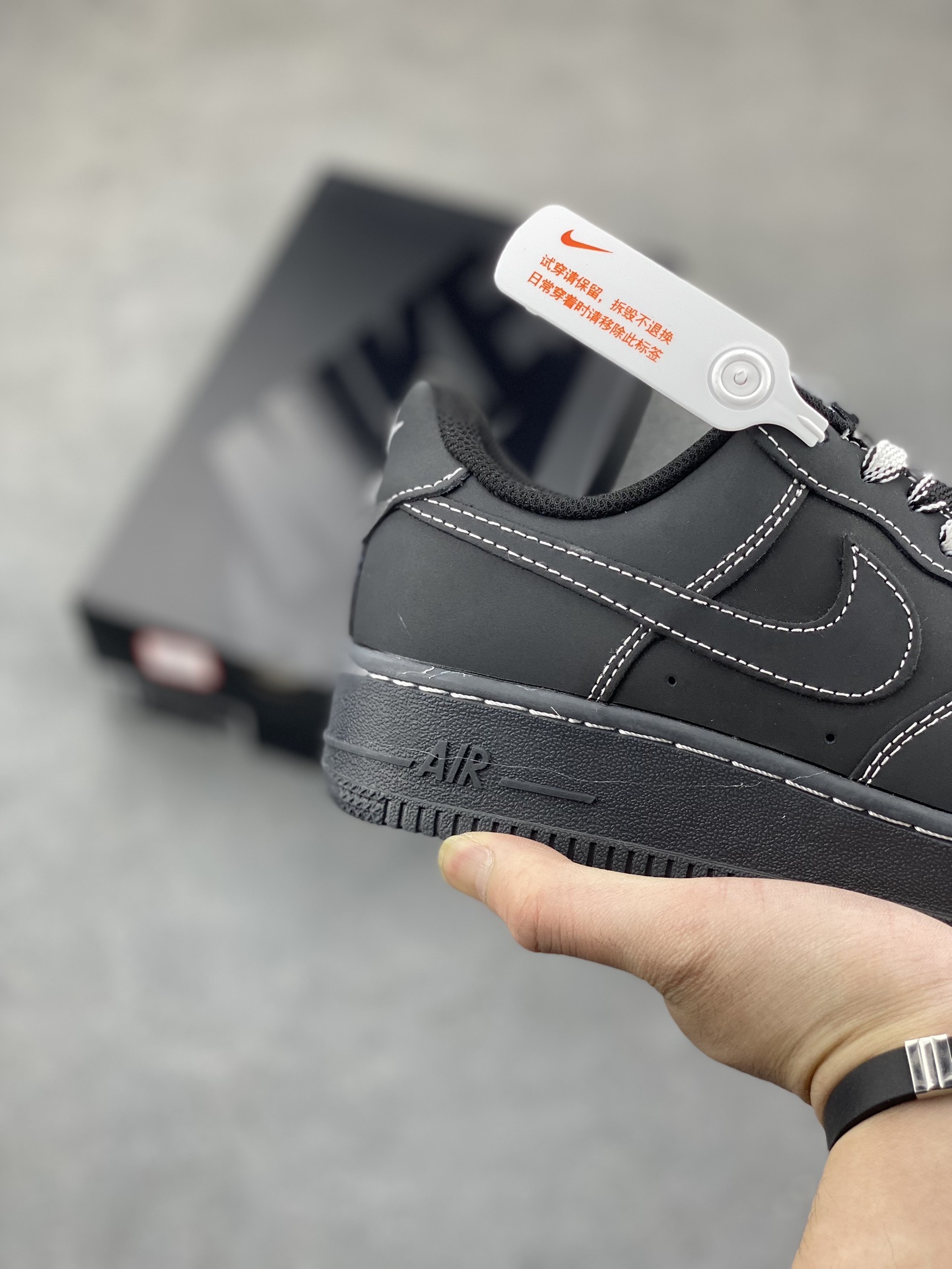 Nike Air Force 1 Low Black and White Stitching Men's and Women's Shoes 6 i1684092073 4839 4