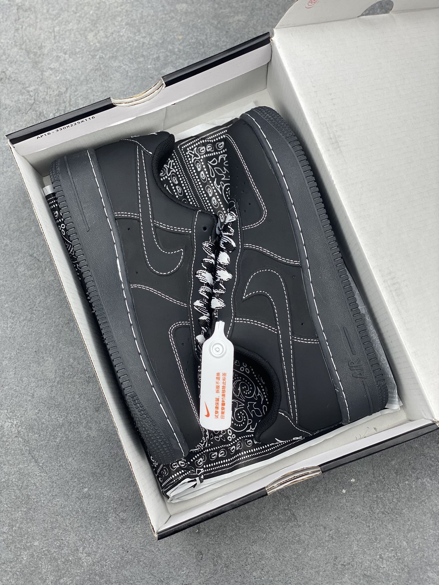 Nike Air Force 1 Low Black and White Stitching Men's and Women's Shoes 10 i1684092073 8415 8