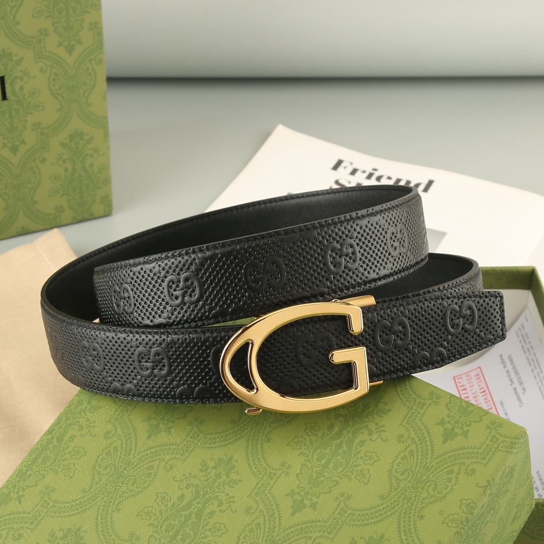 Gucci头层牛皮宽3.5CM官网同