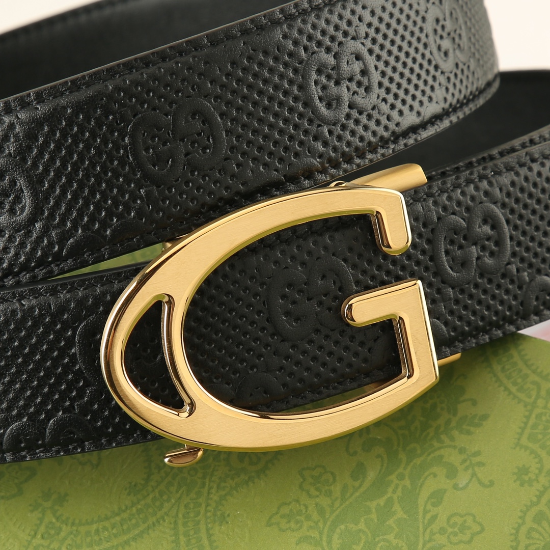 Gucci头层牛皮宽3.5CM官网同