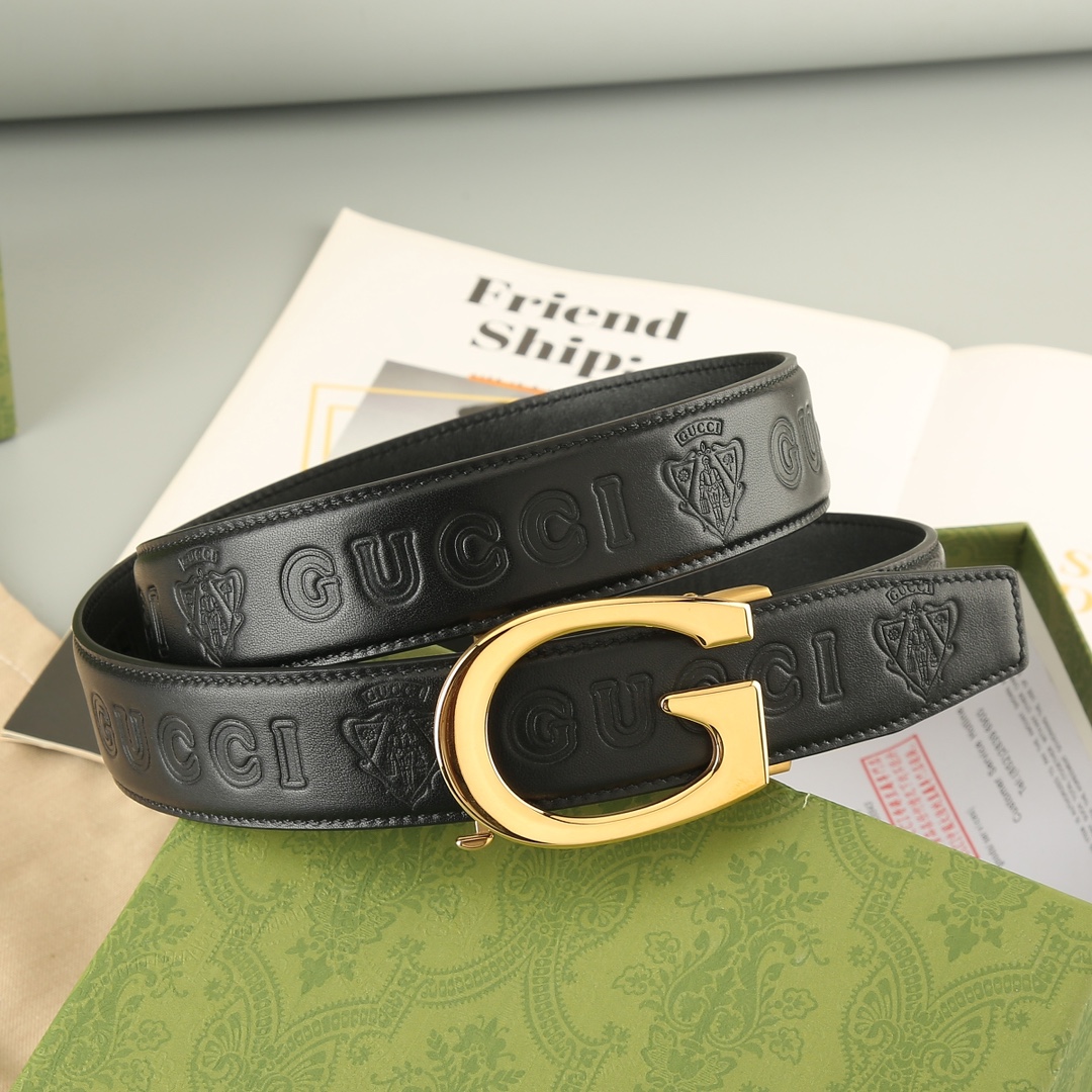 Gucci头层牛皮宽3.5CM官网同