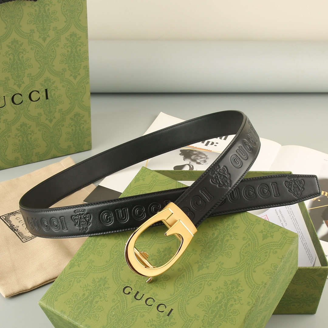 Gucci头层牛皮宽3.5CM官网同