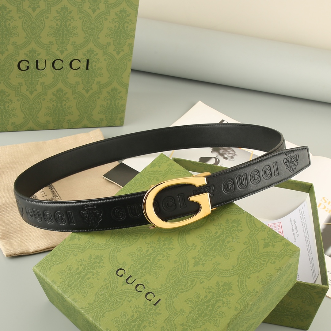 Gucci头层牛皮宽3.5CM官网同