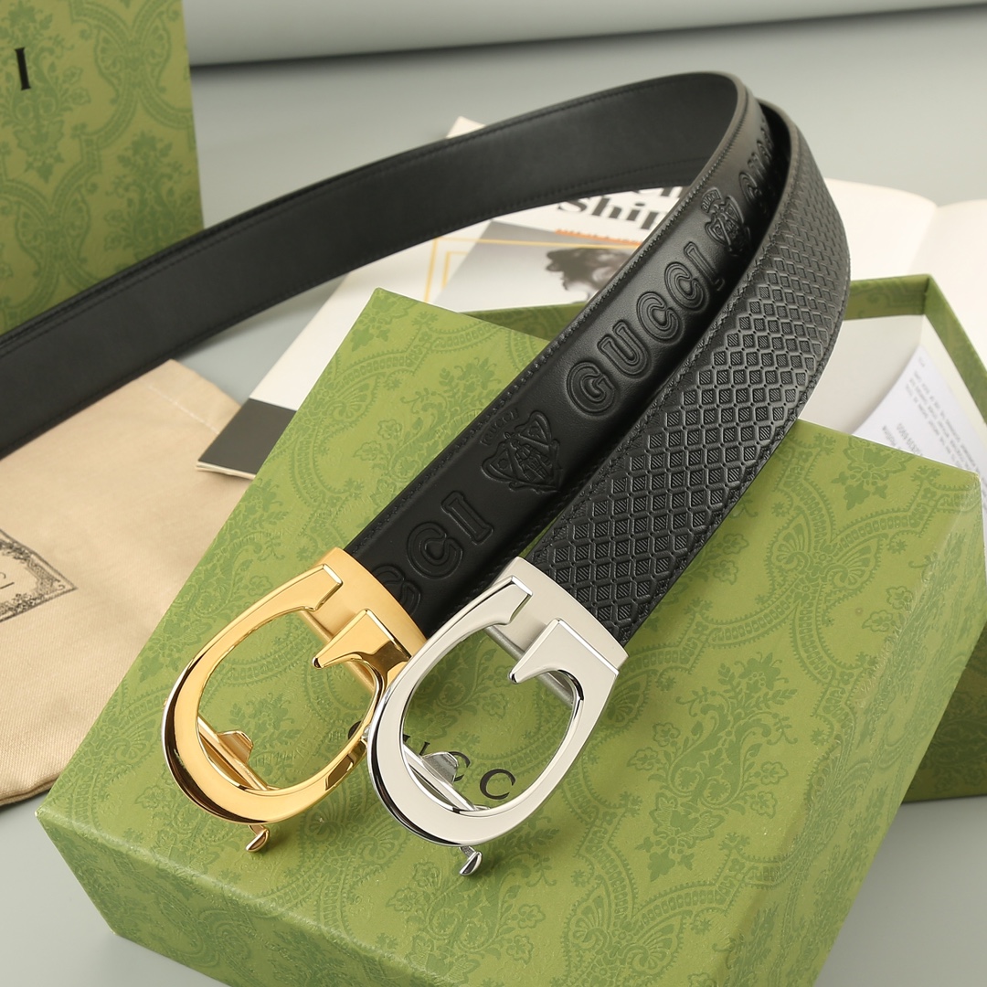 Gucci头层牛皮宽3.5CM官网同