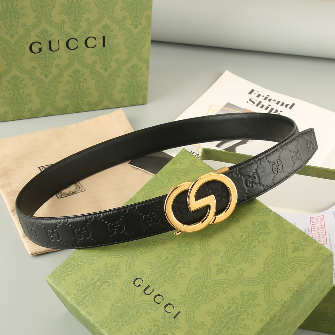 Gucci头层牛皮宽3.5CM官网同