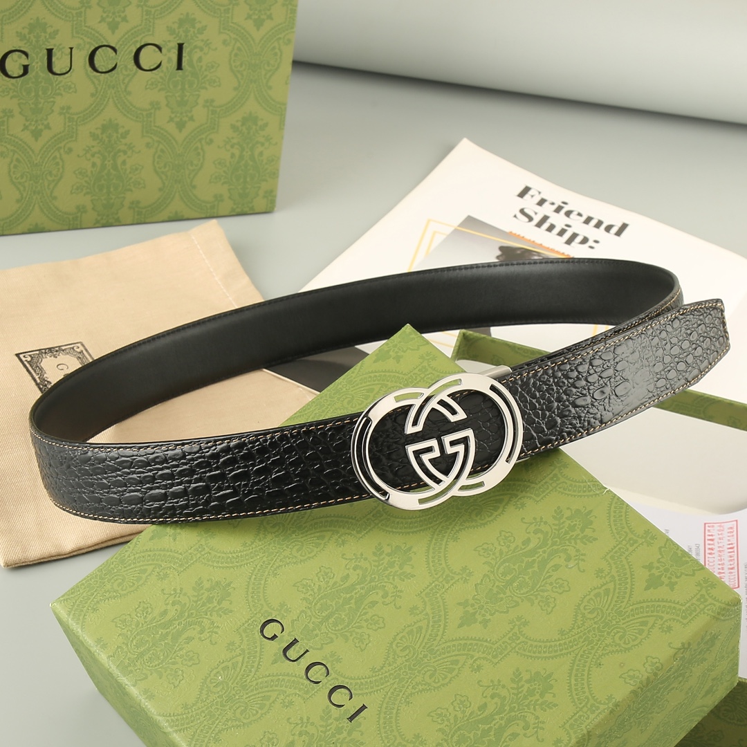 Gucci头层牛皮宽3.5CM官网同
