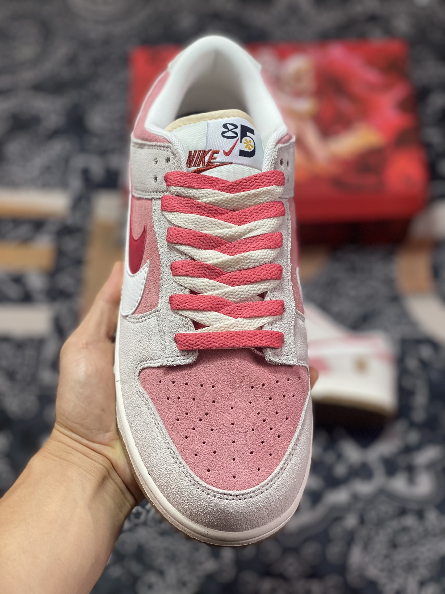 Nike SB Dunk Low SE”85 Double Swoosh/Grey/Pink/Rabbit”扣篮系列低帮板鞋“麂皮浅灰粉红双钩小兔”DO9457-100