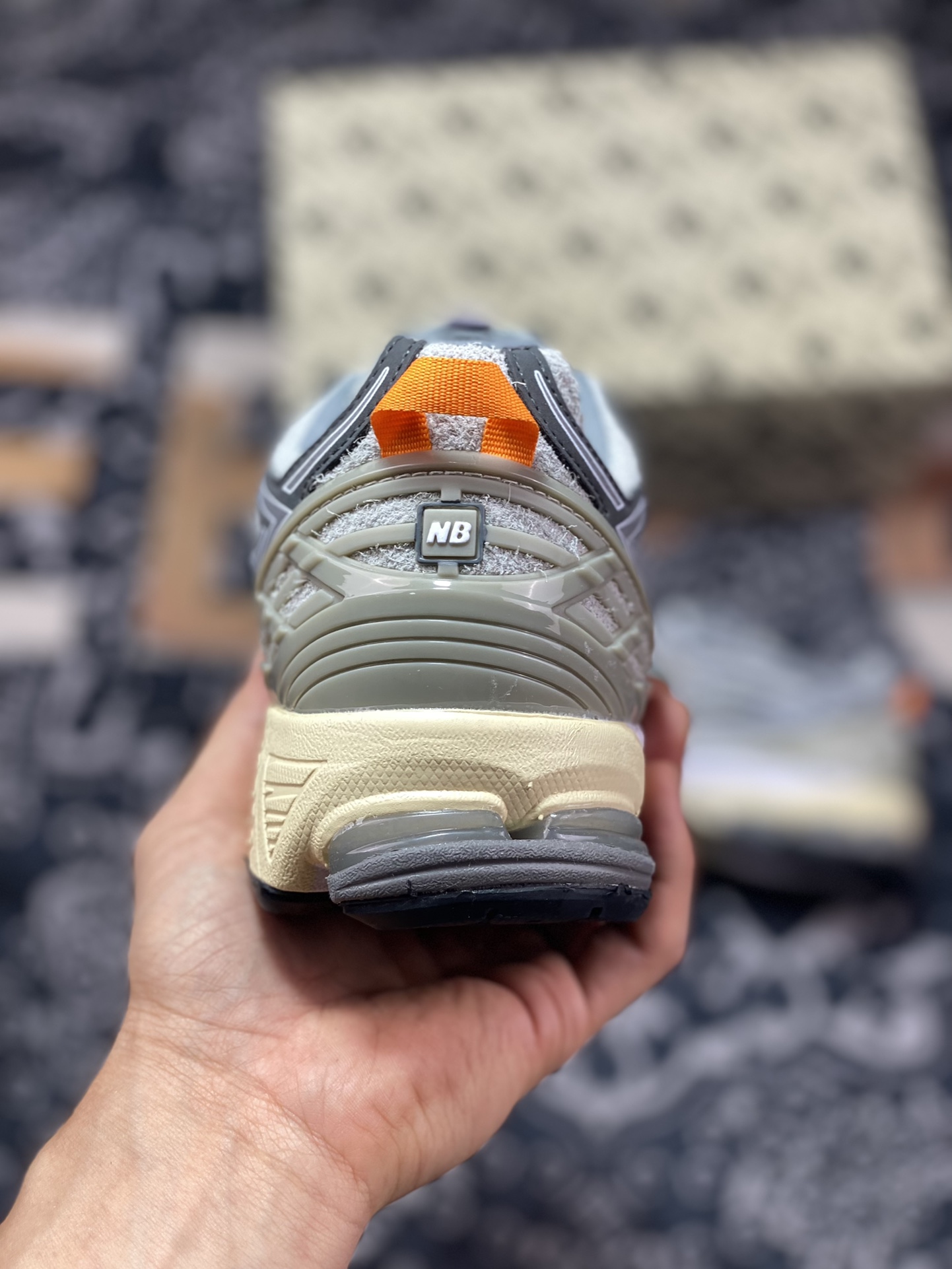 INVINCIBLE x N.HOOLYWOOD x NBNew Balance M1906R series jogging shoes ”Three-party joint gray swan orange” M1906RNI